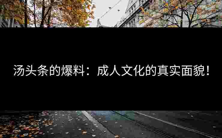 汤头条的爆料:成人文化的真实面貌!