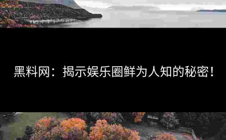 黑料网：揭示娱乐圈鲜为人知的秘密！